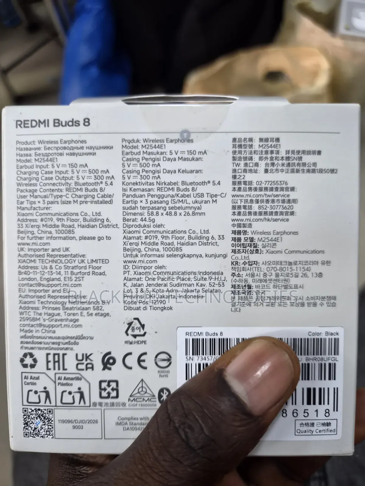 Redmi Buds 8, Global Version, ANC, 3-Mic, Dual Device Connection