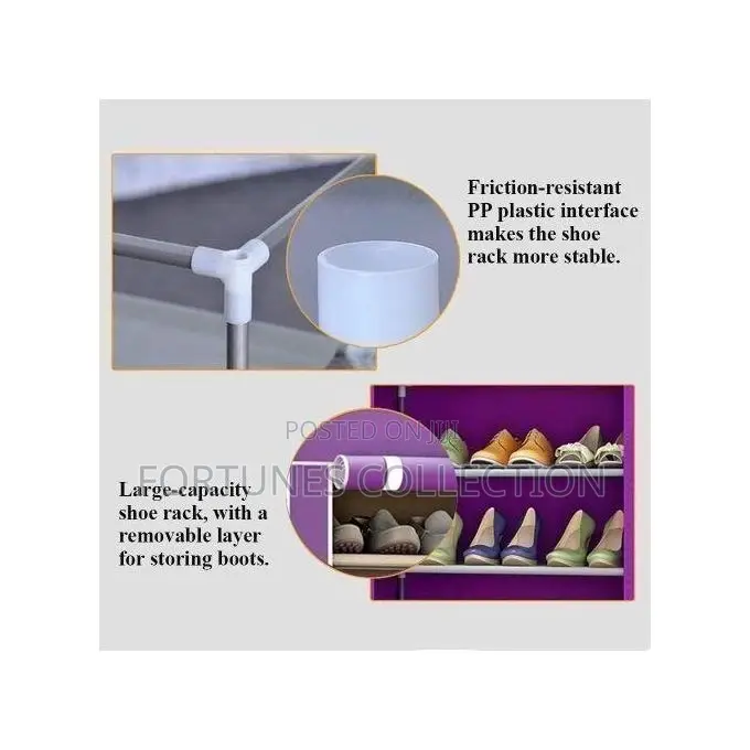 Lindy Single Row 9 Layer Dustproof Fabric Shoe Rack Organizer