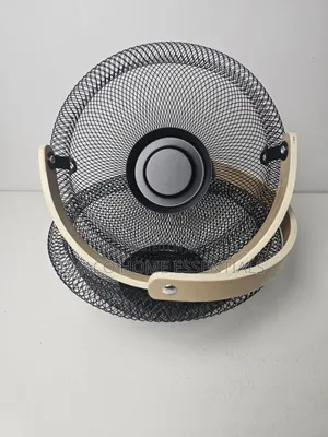 Black Wire Mesh Fruit Storage Basket With Wooden Handle