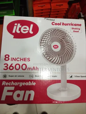Itel 8" 3600mah Rechargeable Fan