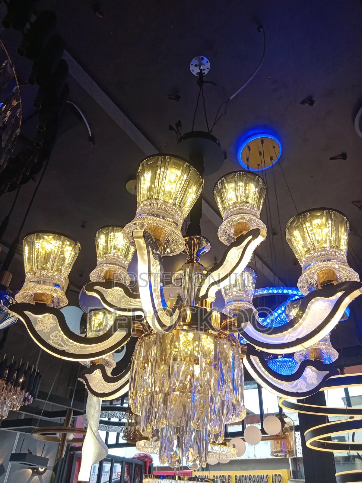 Modern LED and Crystal Chandelie