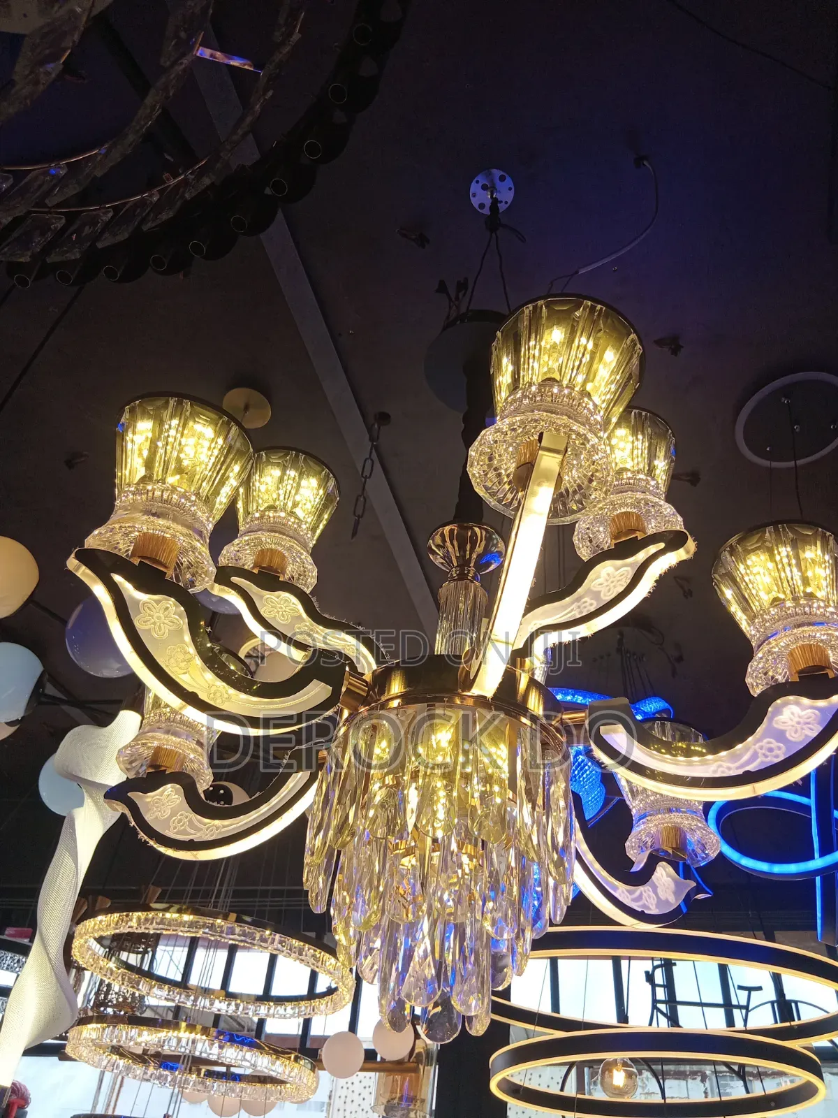 Modern LED and Crystal Chandelie