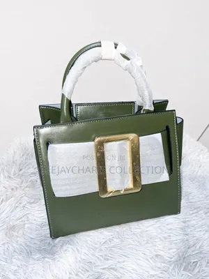 Classic Black Buckle Top-Handle Handbag