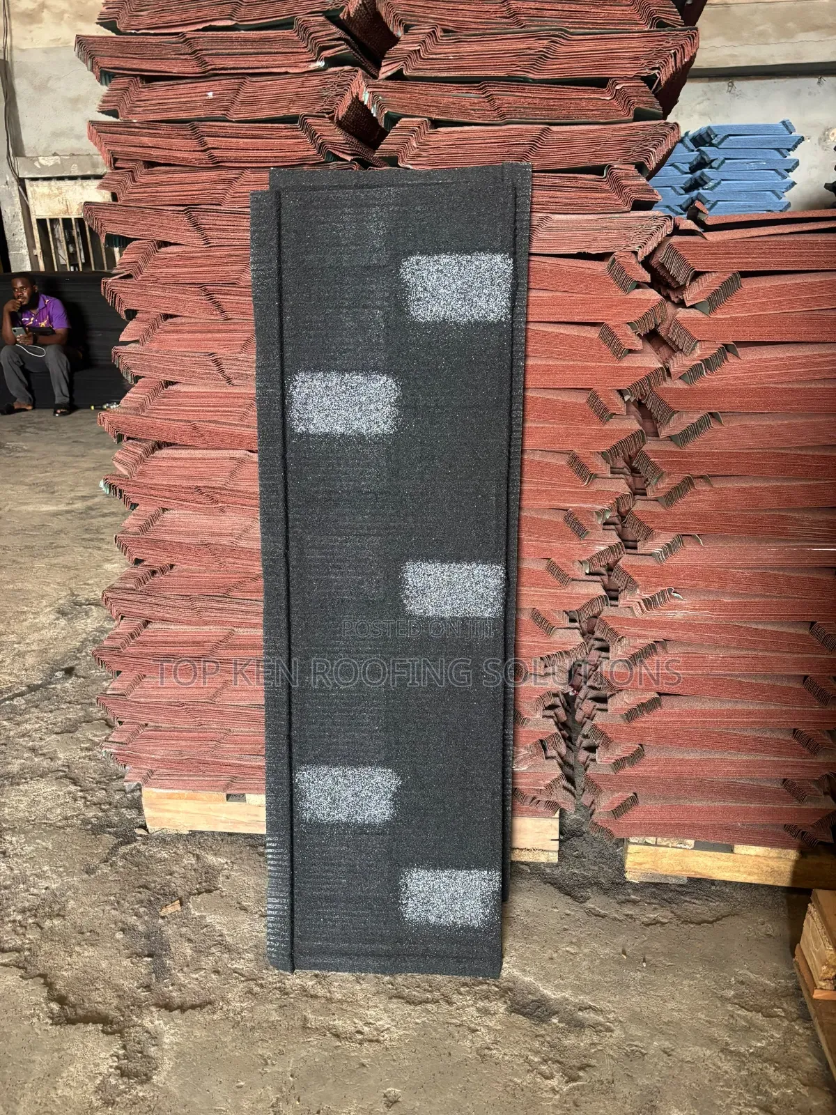 Shingle .55mm Stone-Coated Tiles Sheet Black/White