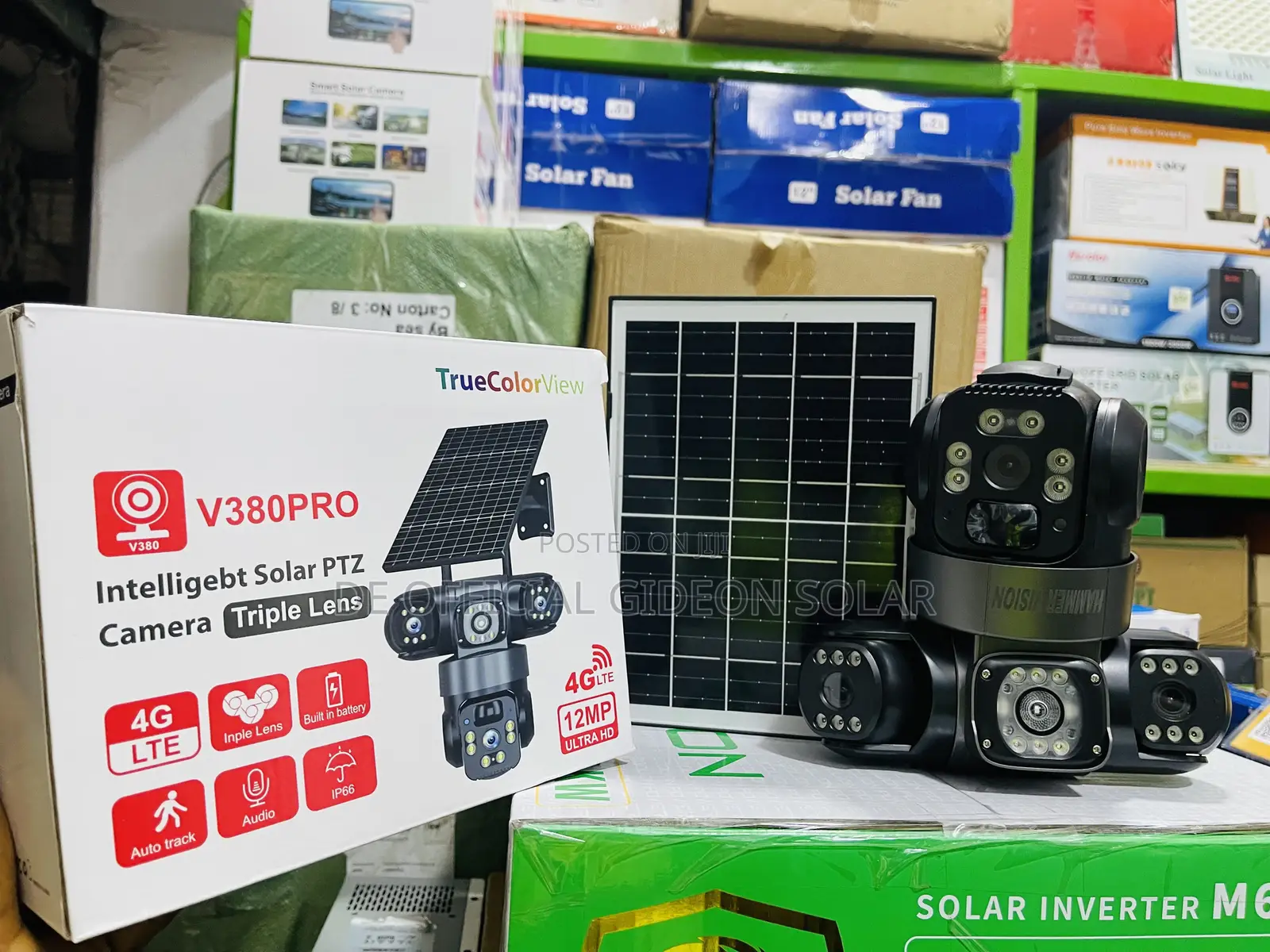3lense Solar CCTV Camera With Panel and Type C Charging Pot