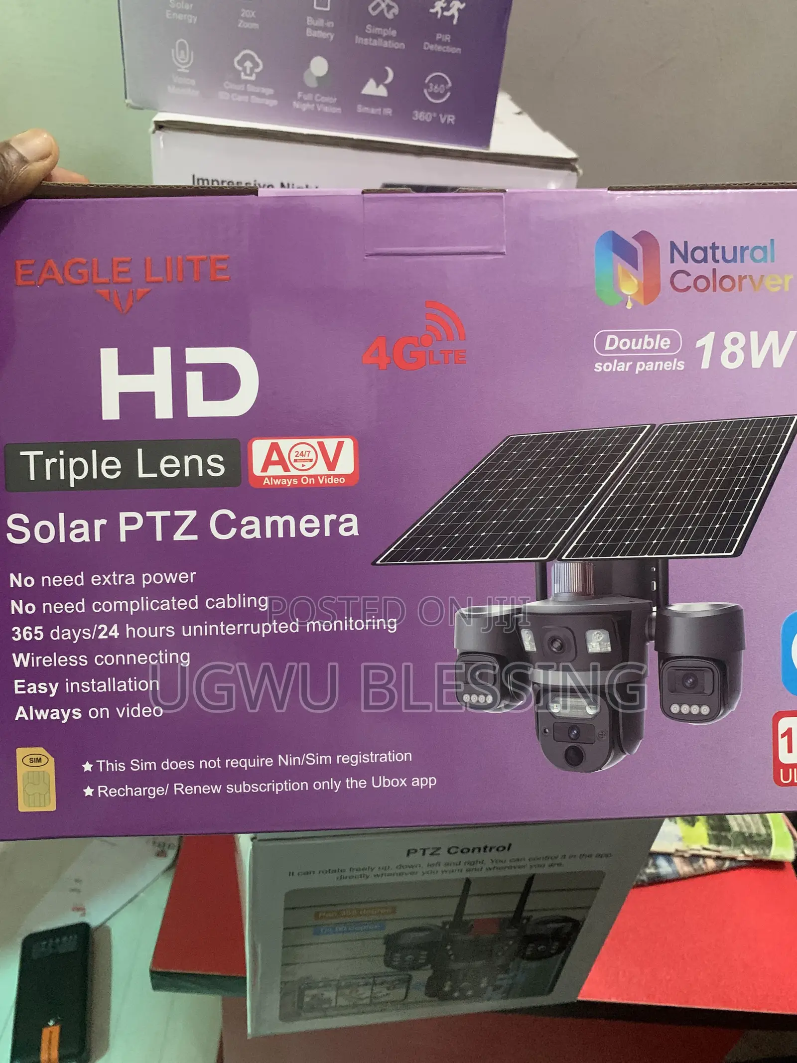 Ubox Triple Lens CCTV Camera 4g Network