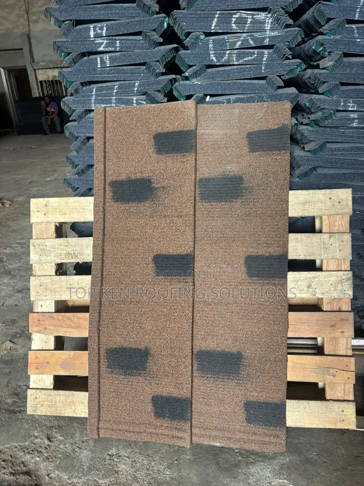Shingle Design Sheet Brown Patched Black 0.55mm