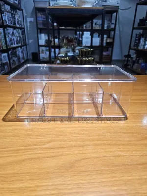 Acrylic 8-Compartment Tea Bag Organizer Box