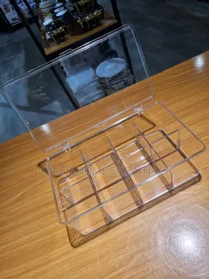 Acrylic 8-Compartment Tea Bag Organizer Box