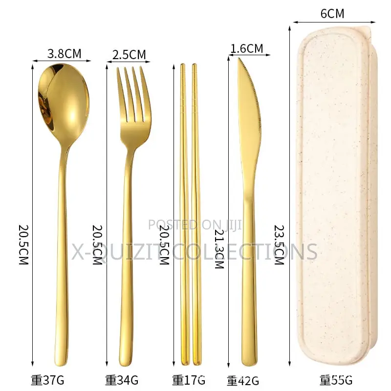Stainless Steel Cutlery Set With Storage Case – 4pc