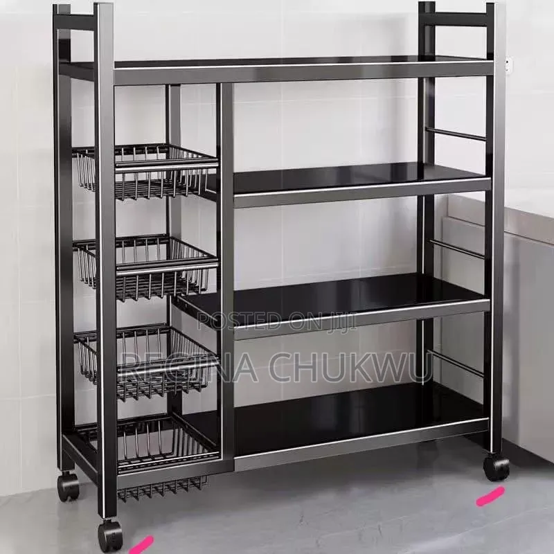 4 Layer Kitchen Rack Shelf With Basket