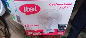 Itel 12-Inch Rechargeable Table Fan With Panel and Bolb