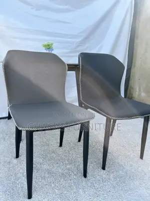 Modern Leatherette Dining Chair With Contrast Cross-Stitching