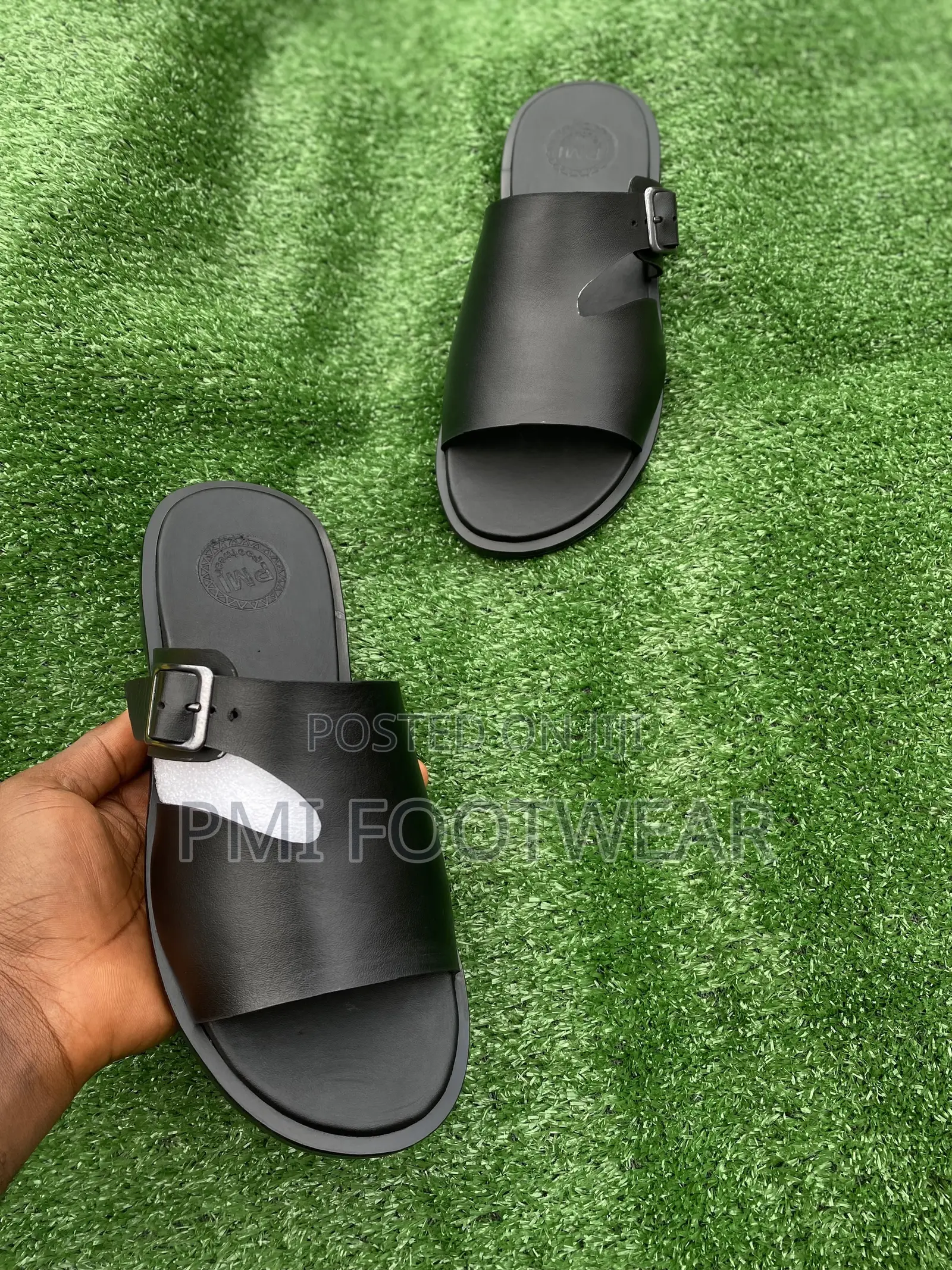Calf Skin Leather Cross Slide