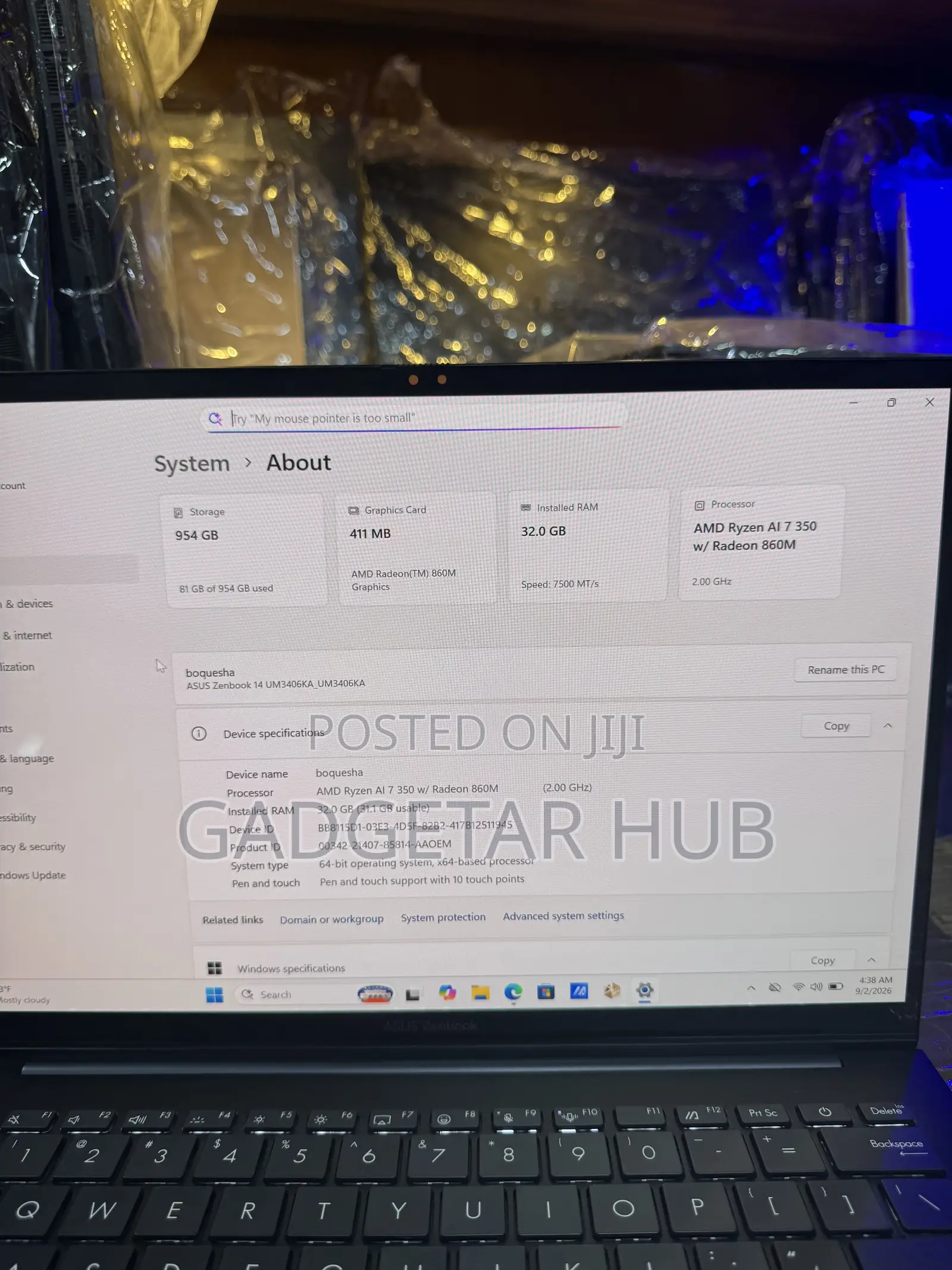 Laptop Asus Zenbook 14 32GB AMD Ryzen 7 SSD 1T