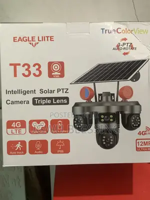 T33 Triple Lens 4G Solar Powered Outdoor Security CCTV Camera