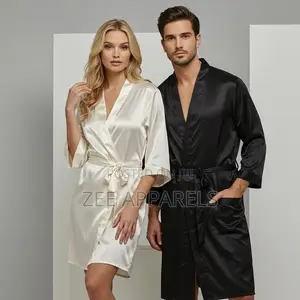 Luxury Couple Satin Silk Robe Set - Him Her Matching Nightwear