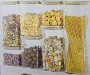 7 Piece Airtight Acrylic Food Storage Canisters With Bamboo Lids