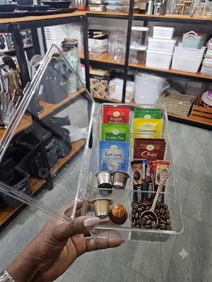 Acrylic 8-Compartment Tea Bag Organizer Box