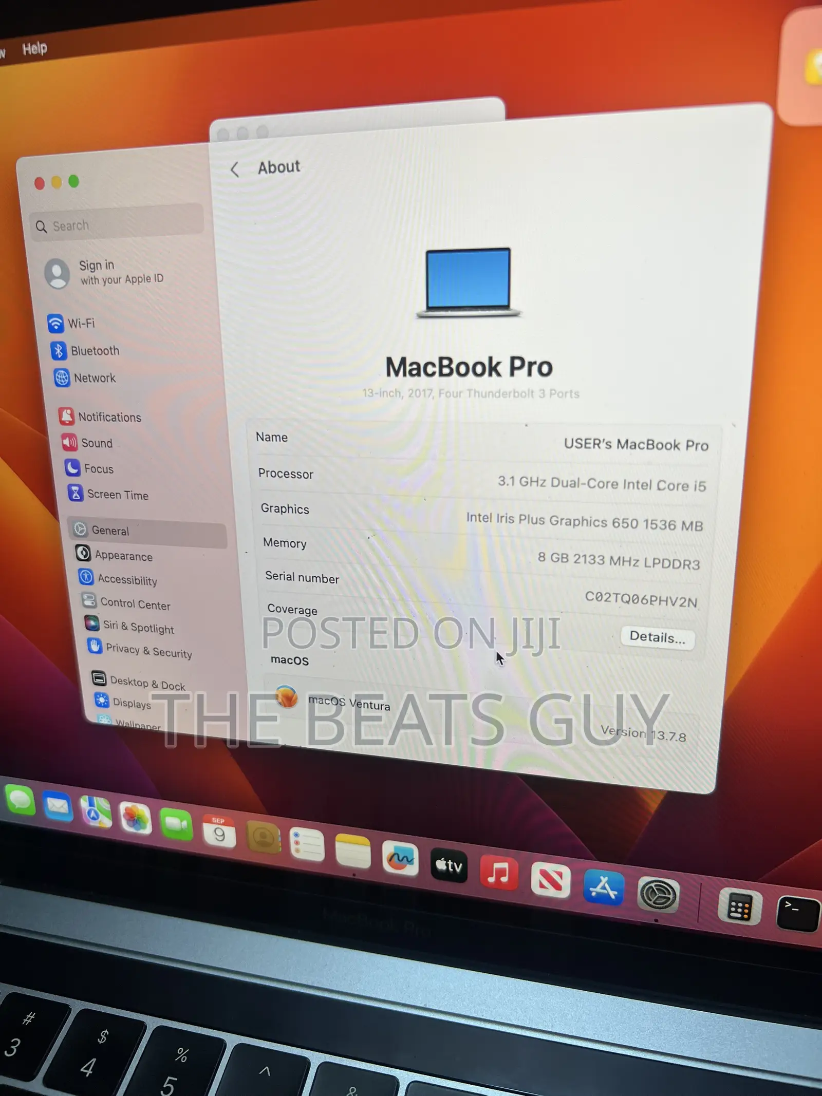 Laptop Apple MacBook Pro 2017 8GB Intel Core i5 SSD 256GB