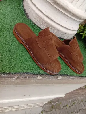 Men's Brown Suede Leather Mules
