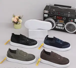 Iconic Men’s Slip-on Sneakers – Black, Navy and Brown | Fully Boxed
