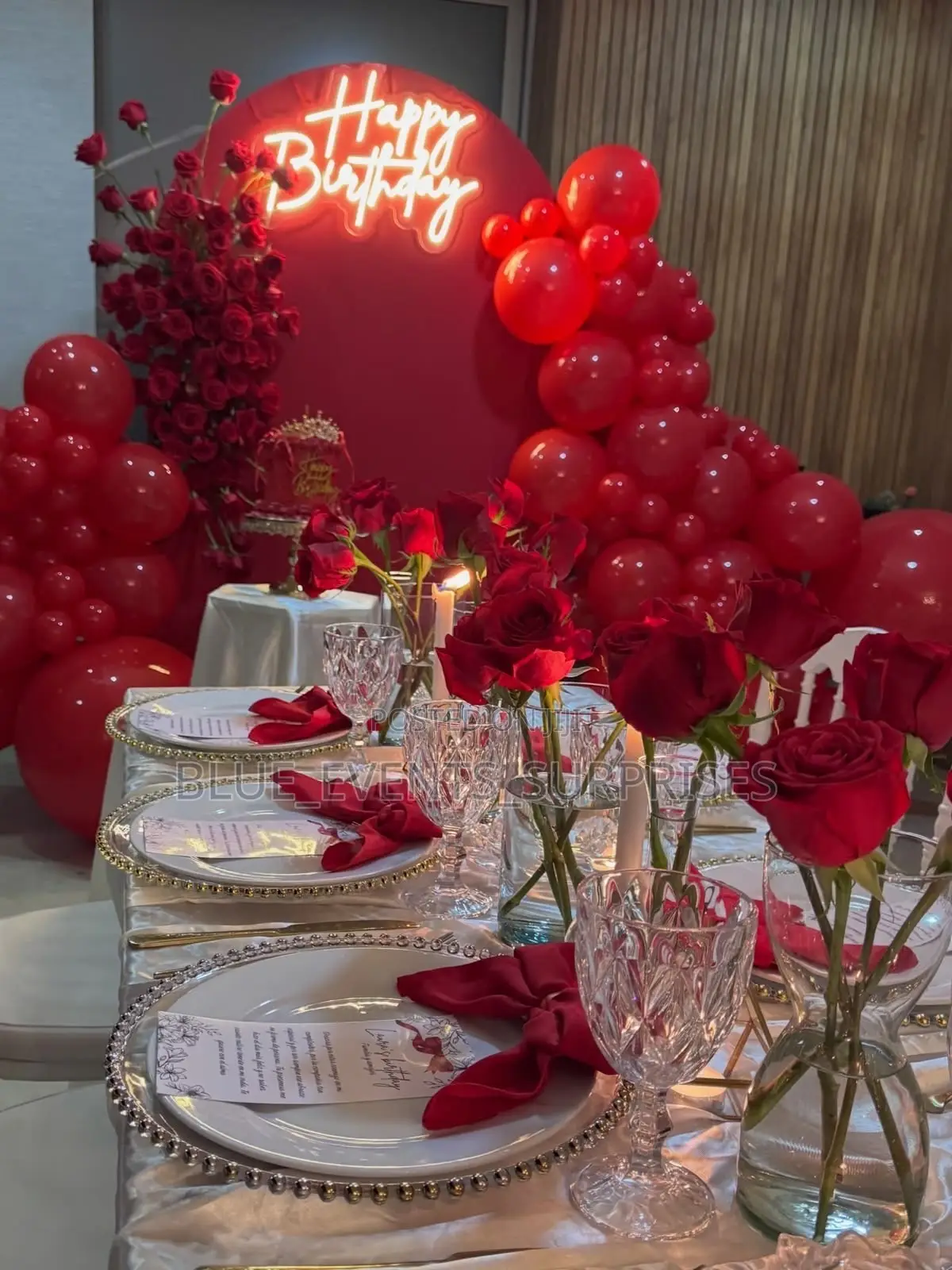 Birthday Balloon Decoration Table Setting