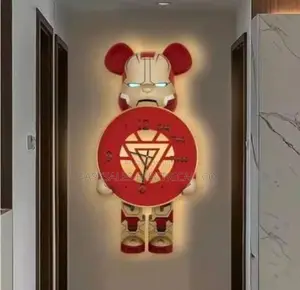 Aesthetic Bear Wall Clocks LED Lamp