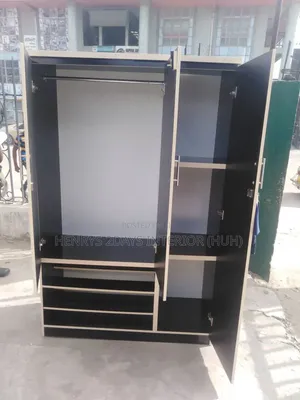 Wardrobe Black Color With Shoe Rack