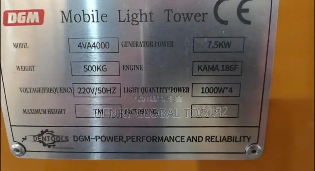7.5kVA Mobile Diesel Tower Light Generator