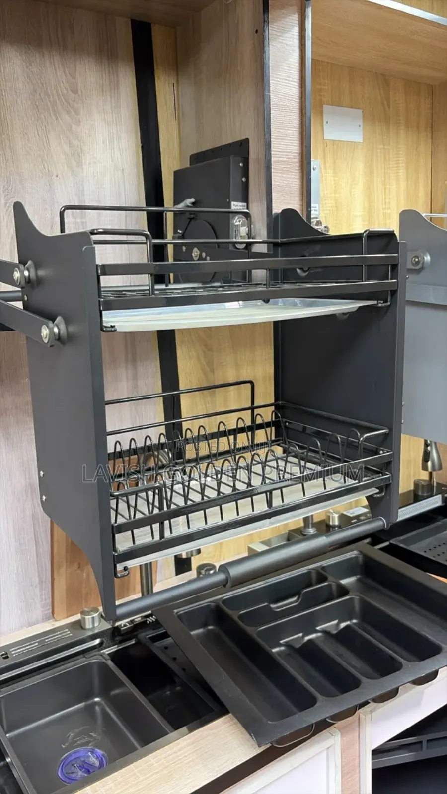 60cmCabinet-Mounted 2-Tier Pull-Down Dish/Plate Rack