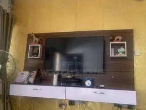Floating Mounted TV Panel With Shelves Storage Drawers (Clean Used)