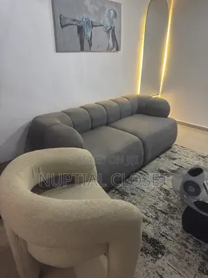 Modern 3 Seater Couch and Single Chair for Sale