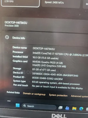 Laptop Dell Precision 3551 16GB Intel Core i7 SSD 512GB