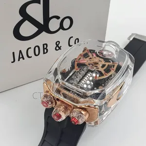 Transparent-Cased Mechanical Jacob Co Bugatti Chiron Tourbillon