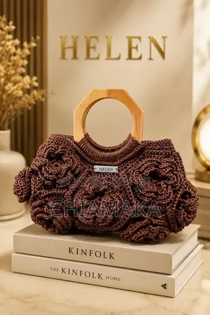 Hand Knitted Mini Rose Bag