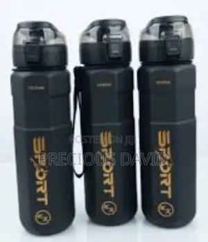 1000ml Black Sports Water Bottle – Leak-Proof Flip Lid