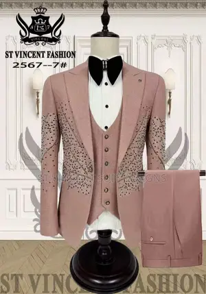Peach Colour With a Stone Design Suit