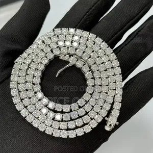 VVS Moissanite Diamond Liberty Pendant With Tennis Neckchain