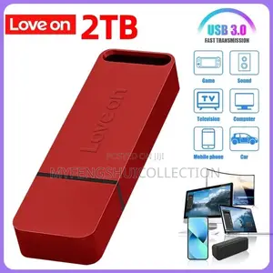 2TB Red Lenovo Flash Drive Memory Storage