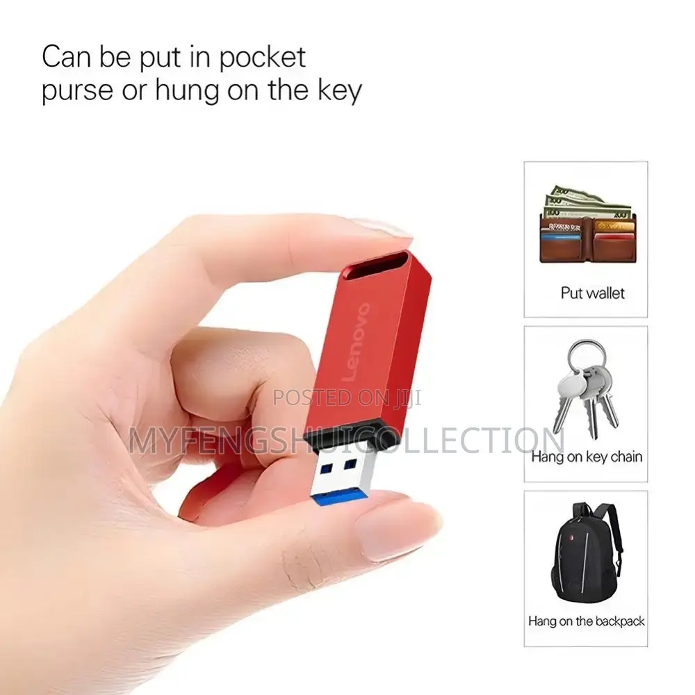 2TB Red Lenovo Flash Drive Memory Storage