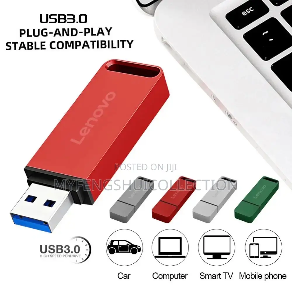 2TB Red Lenovo Flash Drive Memory Storage