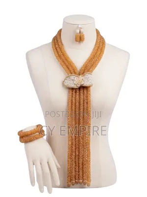 Golden Elegance Beaded Jewelry Set