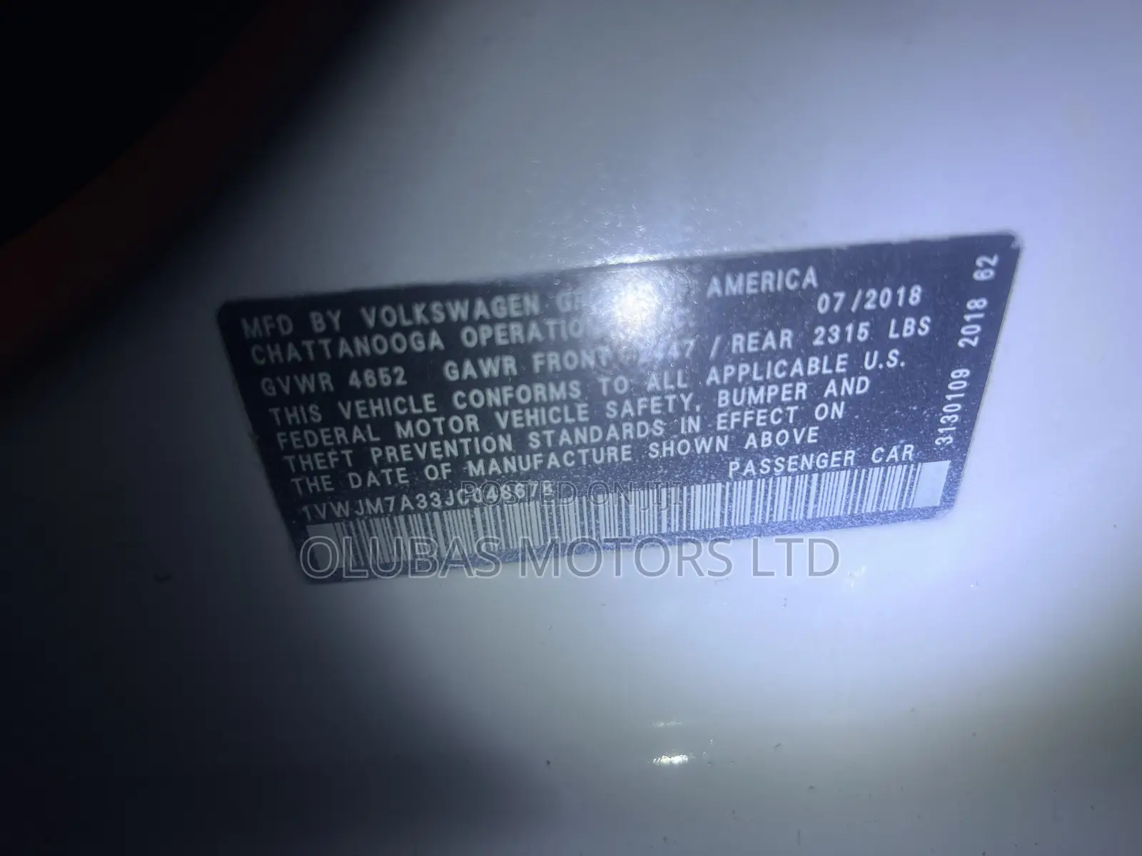 Volkswagen Passat 2019 White