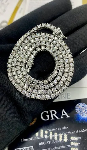 VVS Moissanite Diamond Liberty Pendant With Tennis Neckchain