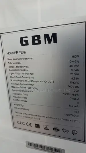 450W GBM Solar Panel