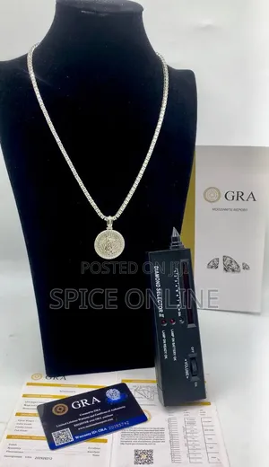 VVS Moissanite Diamond Liberty Pendant With Tennis Neckchain