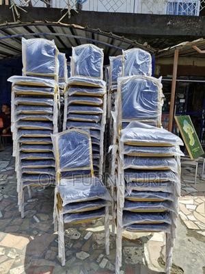 Luxury Gold Blue Banquet Chairs - Heavy-Duty Stacking Event