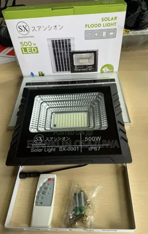 500W LED Solar Flood Light – IP67 Waterproof With Solar Panel Remote