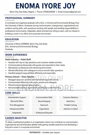 Office Receptionist (With Accommodation - Female